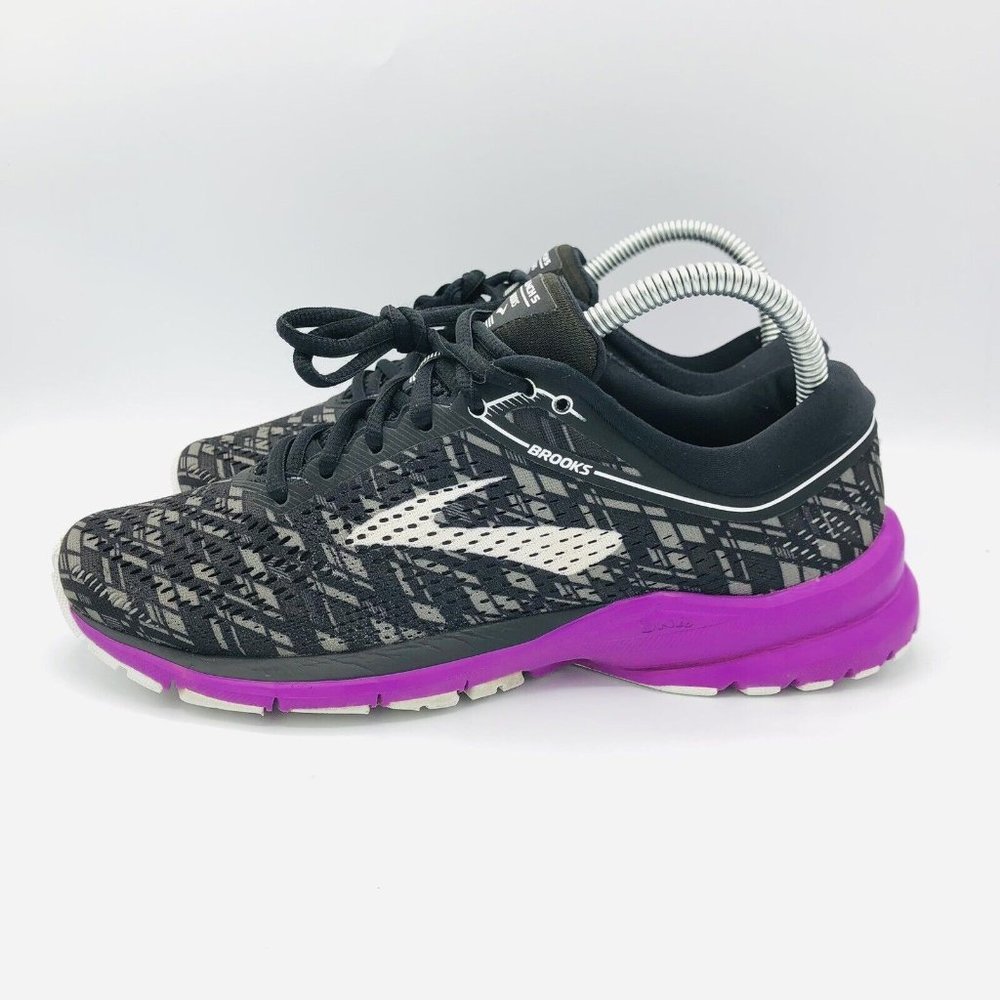 Brooks Women's Black and Purple Running Sneakers - Picture 5 of 11